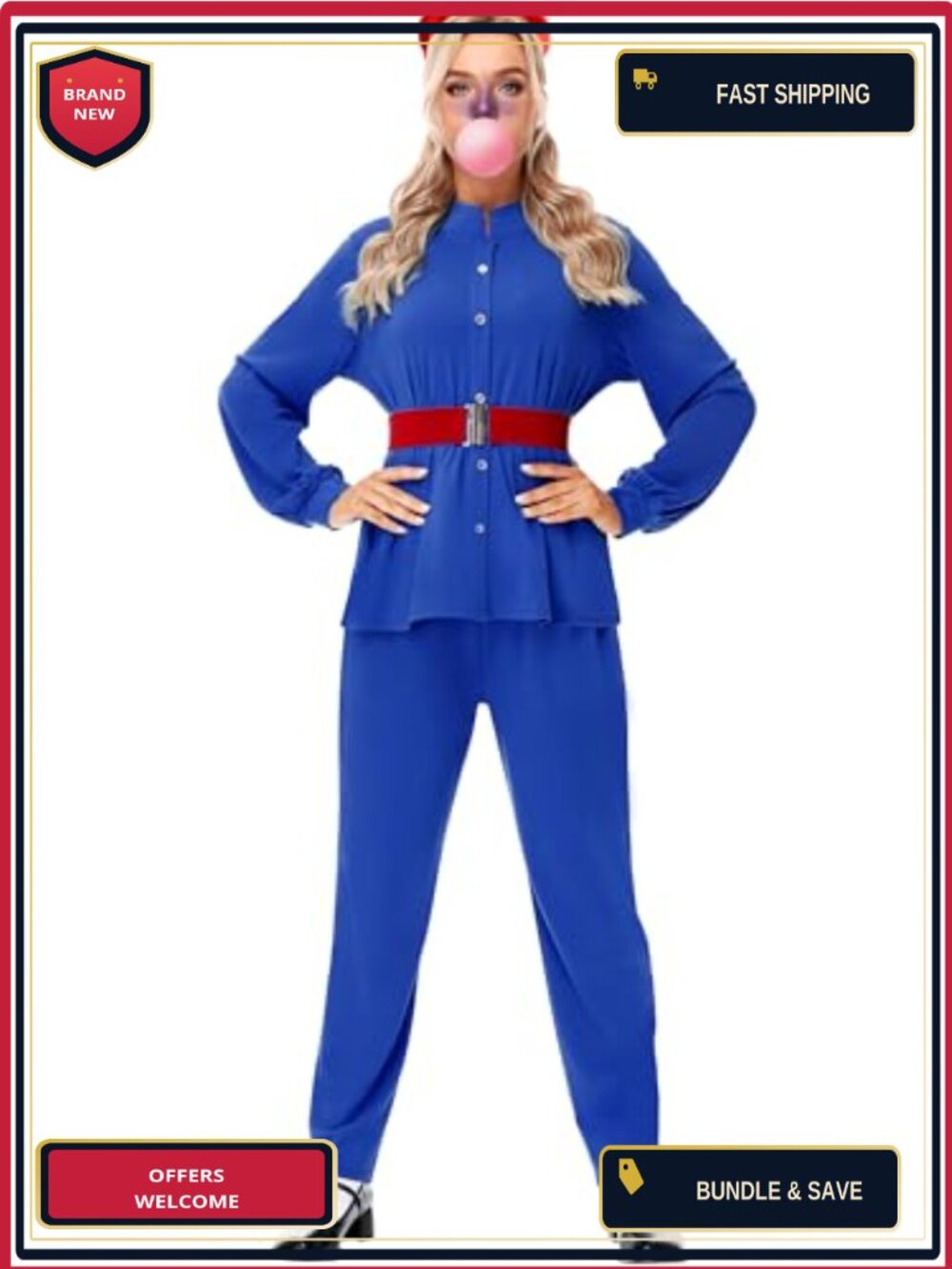 Halloween Ticket Winner Costume Cosplay Shirt Pants Belt Polyester Spandex